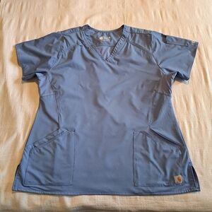 Carhartt mens or womens size XL ceil blue scrub top EUC